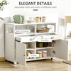 Okak Barn Door Style Buffet Cabinet with Storage for Living Room 34.5" Farmhouse Kitchen Sideboard Cabinet with Adjustable Shelf - 3 of 4