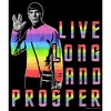 Juniors Womens Star Trek: The Original Series Groovy Rainbow Spock Live Long and Prosper T-Shirt - 2 of 4