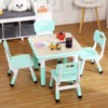 Kids Table & 4 Chairs Set, Height Adjustable Arts & Crafts Desk for Ages 2-10, Non-Slip Legs, Max 300lbs for Classrooms, Daycares, Home - 3 of 4