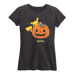 Women's - Pokémon - Pikachu Pumpkin Short Sleeve Graphic T-Shirt - 1 of 4