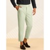 Lars Amadeus Men's Pleated Front Slim Fit Solid Business Cropped Pants - 2 of 4