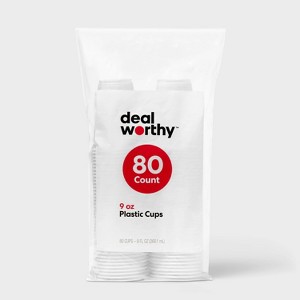 Clear Disposable Cups - 9 fl oz/80ct - Dealworthy™ - 1 of 3