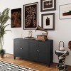 Accent Cabinet 4 Door,Wooden Sideboard Buffet Server,Accent Cabinets With Storage,For Living Room,Hallway,Kitchen-Cuddlewood - 3 of 4