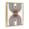 Stupell Industries Asymmetrical Rainbow Reflection Abstract Round Shapes Brown White Floating Frame Canvas Art, Gold, 17" x 21" - 2 of 4