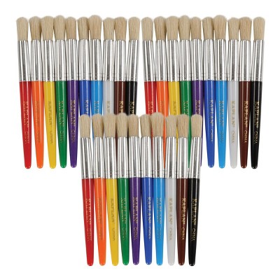 Kaplan Early Learning Easy to Grip Colored Chubby Brushes- Set of 30