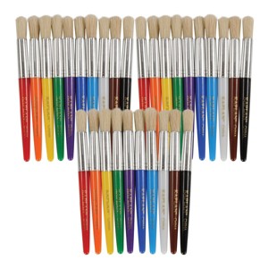 Kaplan Early Learning Easy to Grip Colored Chubby Brushes- Set of 30 - 1 of 3
