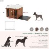 2 in 1 Dog Crate Wooden Dog Kennel Pet Crate House with Padded Seat, Ottoman with Removable Cushion, Walnut - ModernLuxe - 3 of 4