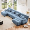 TiramisuBest Free Combination Modular Sectional Sofa,U Shaped Couch for Living Room, 4-Seater Comfy Cloud Couch with 2 Ottomans, Chenille White - 2 of 4