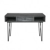 VECELO 39.3" Computer Desk Home Office Work Table with Drawers Study Writing Table Black/Brown/Gray - 2 of 4