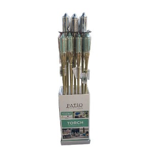 Patio Essentials 60.04" Basic Painted Bamboo Outdoor Torch Blue/Coral Red/Light Teal Blue - 1 of 2