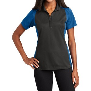 Mafoose Women's Colorblock Short Sleeve Micropique Sport-Wick Moisture-Wicking Polo T-Shirt - 1 of 4