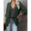 Womens Casual Blazer Jackets Roll Up Long Sleeve Open Front Jacket Loose Fit Longline Blazer Work Office Business Blazers - 3 of 4
