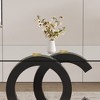 NicBex Dining Table for 4 Morden 63" Glass Dining Table Dining Room Table with Unique Base Design and Glass Top for Kitchen, Black and Clear - 4 of 4