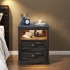 GlasFlength Nightstands Stylish and Functional Bedroom Storage with Ample Drawers and Shelves, Modern Design Style, Black,19.68”*15.74”*23.63" - 4 of 4