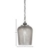 Toltec Lighting Cordova 1 - Light Pendant in  Brushed Nickel with 9" Silver Textured Shade - 4 of 4