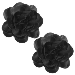 Unique Bargains Alloy Satin Fabric Big Rose Flower Dainty Brooches and Pins 2 Pcs - 1 of 4