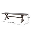 Vynxaria 59"W Modern Outdoor Dining Bench Aluminum Frame (Rust-Resistant), X-Shaped Legs, Slat Top, 550lbs Capacity - 3 of 4