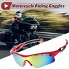 Unique Bargains Motorcycle Riding Goggles PC Tri-acetel for Outdoor Sports Dirt Bike ATV Red Silver Tone Lens Red Black Frame 1Set - 2 of 4
