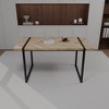 Vynxaria Modern MDF Dining Table ¨C Walnut Finish with Sturdy Metal Legs for Versatile Use - 4 of 4