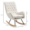 Aghana Digitals Cream White Leisure Rocking Chair with Tufted Back, Thick Foam Padded Seat & Rubber - 3 of 4