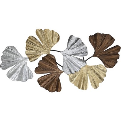 Newhill Designs Metallic Leaves 41" Wide Metal Wall Art