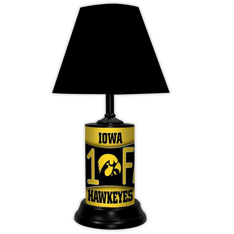 NCAA 18-inch Desk/Table Lamp with Shade, #1 Fan with Team Logo, Iowa Hawkeyes, 1 of 4