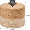 SEVOBAL Ottomans and Benches Round Pouf Ottoman Natural Seagrass Footrest Stool for Bedroom Living Room Accent Seat, Yellow, 46.50"*46.50"*42.00" - 2 of 4