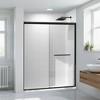 Double Sliding Glass Shower Door  60 in. W x 72 in. H Aluminum Framed Shower Enclosure , Stainless Steel Hardware, Bathroom Panel,Matte Black - 2 of 4