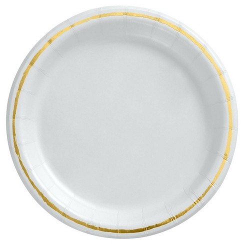 6.75 Snack Paper Plate White/gold - Spritz™ : Target