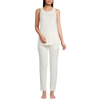 Lands' End Women's Cozy 3 Piece Pajama Set - Robe Top and Pants