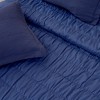 Great Bay Home Textured Spandex Solid Reversible Quilt Set With Shams - 3 of 4