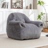 ORRD Faux Fur Bean Bag Chair with Back Support, Super Soft Floor Sofa for Adults & Kids, Shredded Foam Filled, for Living Room & Bedroom，White - 2 of 4