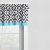 Bacati - Rod Pocket Window Valance Aztec Love Black Turquoise - 3 of 4