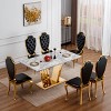 70'' Modern Faux Marble Rectangular Dining Table with Stainless Steel Base, Contemporary Kitchen or Dining Room Table – The Pop Home - 3 of 4