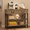 Homhougo Console Tables for Entryway, Small Entryway Table with 2 Drawers Gray - 4 of 4