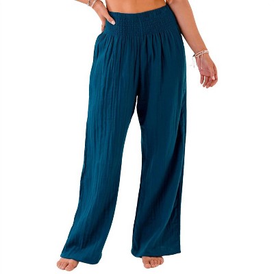 Women's Pacifica Wide Leg Cotton Pants - lotus & luna