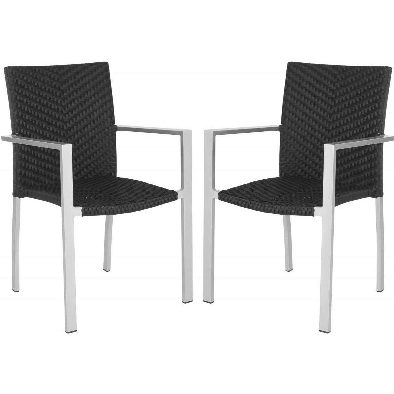 Cordova Stackable Arm Chair (Set of 2) - Black - Safavieh., 2 of 6