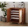 Jojoka Sideboard Buffet Cabinet with 2 Rattan Decorated Doors and Adjustable Shelves for Living Room - 2 of 4