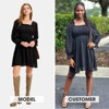 EXLURA Women's 2025 Summer Long Sleeve Party Swiss Dot Dress Smocked Ruffle Cocktail Mini Dresses - 2 of 4