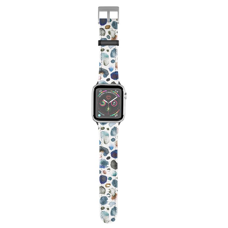 Ninola Design Watercolor Stains Blue Gold 42mm/44mm Silver Apple Watch Band - Society6, 1 of 4