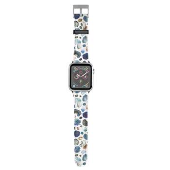 Ninola Design Watercolor Stains Blue Gold 42mm/44mm Silver Apple Watch Band - Society6