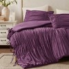 Gulches King 3 Piece Microfiber French Country Comforter set,Purple - 2 of 4