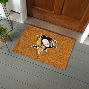 EvergreenNHLPittsburgh Penguins Logo Natural Coir 28 x 16 Inches Indoor Outdoor Doormat - 1 of 4