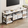 Rustic 63"/71" /79" TV Stand for TVs Up to 65"/75"/85" Industrial Media Console w/2 Drawers and Open Storage Shelves - 2 of 4