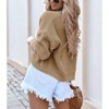 Clearlove Women's Cropped Drop Shoulder Cardigan Long Sleeve Open-Front Knit Shrug Jacket - 4 of 4
