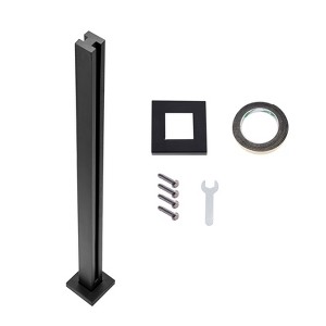 VEVOR Glass Clamp, 41.34" Height Glass Railing Bracket for 0.39 "-0.47 " Thickness Tempered Glass, 304 Stainless Steel Glass Mounting Clamp, Black - 1 of 4