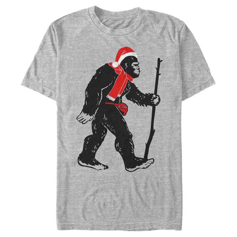Men's Lost Gods Bigfoot Christmas T-Shirt, 1 of 6