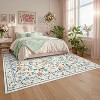 Pastoral Meadow Indoor Rug Washable Thin Area Mat Soft Low Pile Stain Resistant Easy to Clean Carpet for Entryway Bedroom Kitchen - 3 of 4