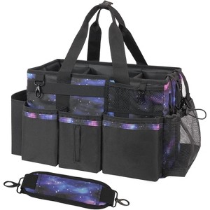 Wearable Cleaning Caddy Organizer with Handle & Shoulder Straps, Tool Bag with 4 Foldable Dividers for Under Sink & Car Cleaning - 1 of 4