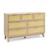 Bedroom 7 Drawer Dresser, Rattan Dresser Modern Wooden Chest Of Drawers With Spacious Storage Space - 4 of 4